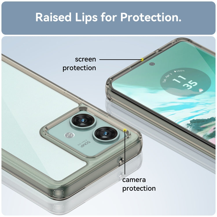 For Motorola Edge 40 Neo Colorful Series Acrylic Hybrid TPU Phone Case(Transparent Grey)