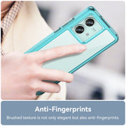 For Motorola Edge 40 Neo Colorful Series Acrylic Hybrid TPU Phone Case(Transparent Blue)