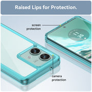 For Motorola Edge 40 Neo Colorful Series Acrylic Hybrid TPU Phone Case(Transparent Blue)