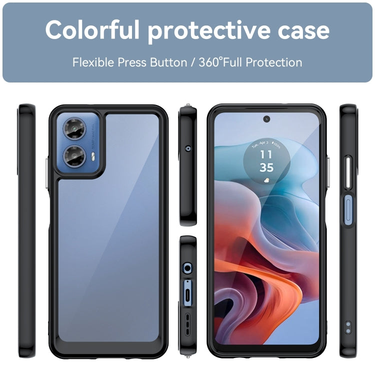 For Motorola Moto G34 Colorful Series Acrylic Hybrid TPU Phone Case(Black) - Motorola Cases by PMC TechLife | Online Shopping South Africa | PMC TechLife | Buy Now Pay Later Mobicred