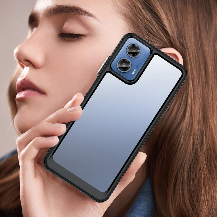 For Motorola Moto G34 Colorful Series Acrylic Hybrid TPU Phone Case(Black)