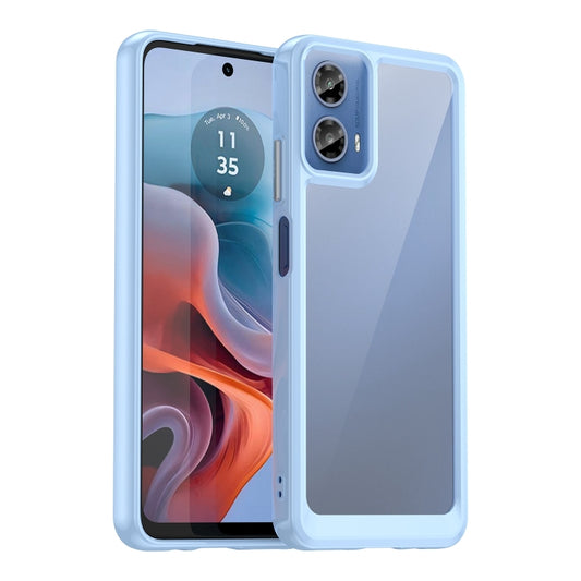 For Motorola Moto G34 Colorful Series Acrylic Hybrid TPU Phone Case(Blue) - free shipping - PMC Jewellery - Order now!