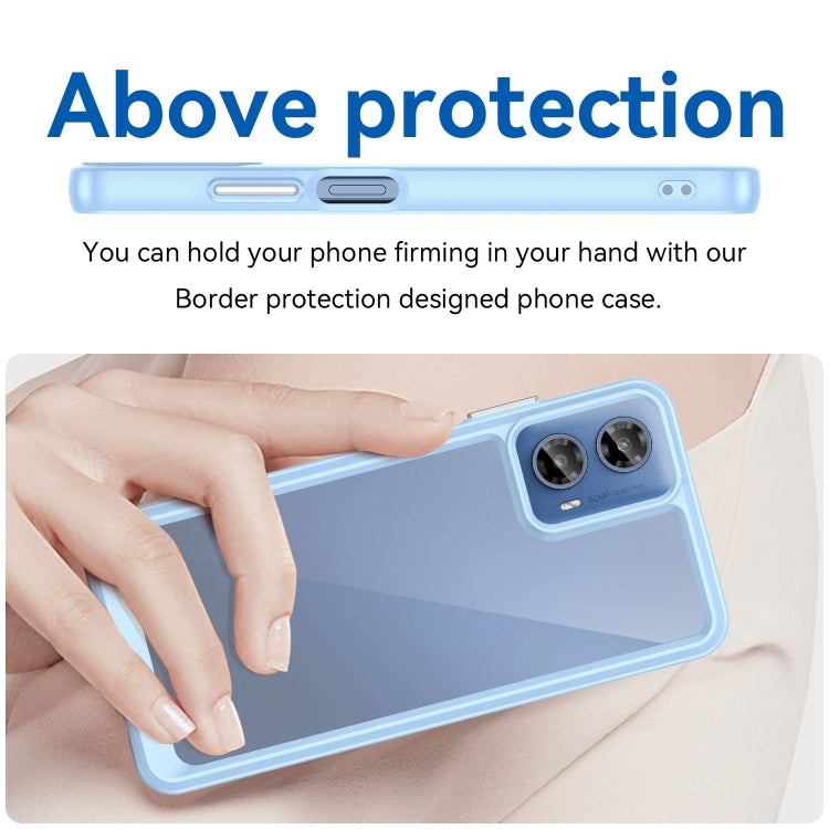 For Motorola Moto G34 Colorful Series Acrylic Hybrid TPU Phone Case(Blue) - free shipping - PMC Jewellery - Order now!