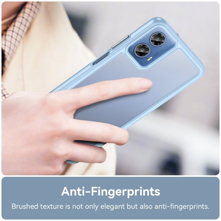 For Motorola Moto G34 Colorful Series Acrylic Hybrid TPU Phone Case(Blue) - free shipping - PMC Jewellery - Order now!