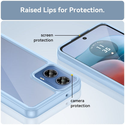 For Motorola Moto G34 Colorful Series Acrylic Hybrid TPU Phone Case(Blue) - free shipping - PMC Jewellery - Order now!
