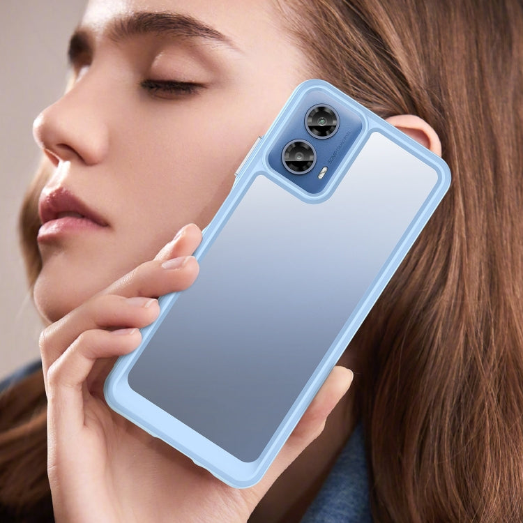 For Motorola Moto G34 Colorful Series Acrylic Hybrid TPU Phone Case(Blue) - free shipping - PMC Jewellery - Order now!