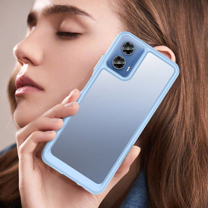 For Motorola Moto G34 Colorful Series Acrylic Hybrid TPU Phone Case(Blue) - free shipping - PMC Jewellery - Order now!