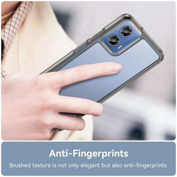 For Motorola Moto G34 Colorful Series Acrylic Hybrid TPU Phone Case(Transparent Grey)