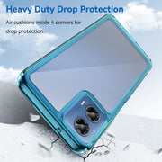 For Motorola Moto G34 Colorful Series Acrylic Hybrid TPU Phone Case(Transparent Blue)