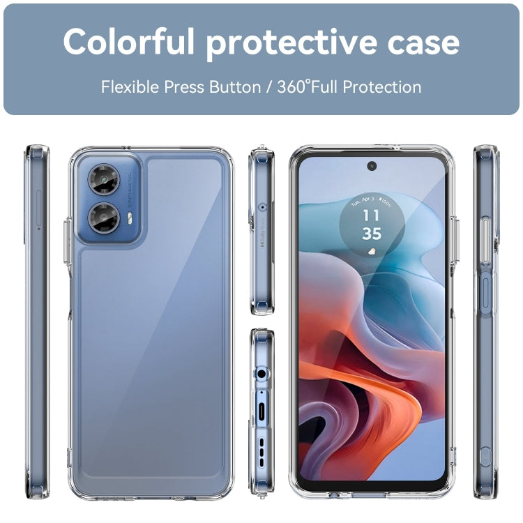 For Motorola Moto G34 Colorful Series Acrylic Hybrid TPU Phone Case(Transparent) - Motorola Cases by PMC TechLife | Online Shopping South Africa | PMC TechLife | Buy Now Pay Later Mobicred