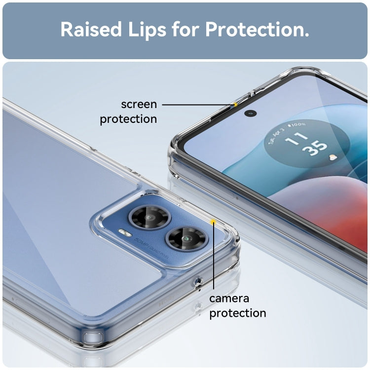 For Motorola Moto G34 Colorful Series Acrylic Hybrid TPU Phone Case(Transparent)