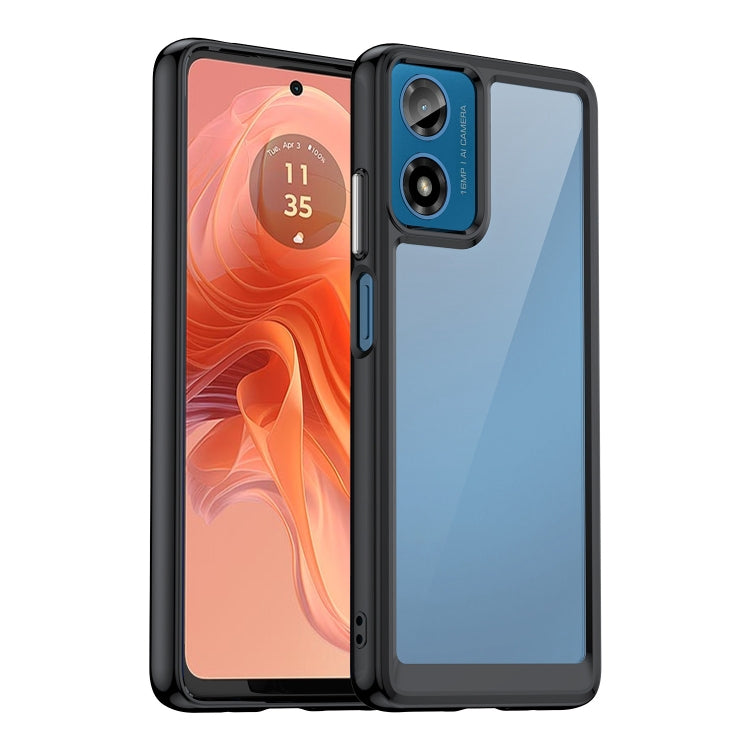 For Motorola Moto G04 Colorful Series Acrylic Hybrid TPU Phone Case(Black) - Motorola Cases by PMC TechLife | Online Shopping South Africa | PMC TechLife | Buy Now Pay Later Mobicred