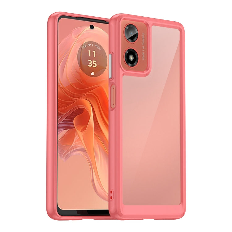 For Motorola Moto G04 Colorful Series Acrylic Hybrid TPU Phone Case(Red) - Motorola Cases by PMC TechLife | Online Shopping South Africa | PMC TechLife | Buy Now Pay Later Mobicred