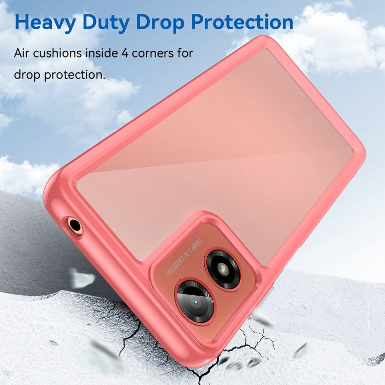 For Motorola Moto G04 Colorful Series Acrylic Hybrid TPU Phone Case(Red) - Motorola Cases by PMC TechLife | Online Shopping South Africa | PMC TechLife | Buy Now Pay Later Mobicred