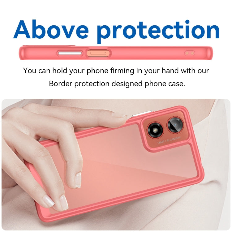 For Motorola Moto G04 Colorful Series Acrylic Hybrid TPU Phone Case(Red) - Motorola Cases by PMC TechLife | Online Shopping South Africa | PMC TechLife | Buy Now Pay Later Mobicred