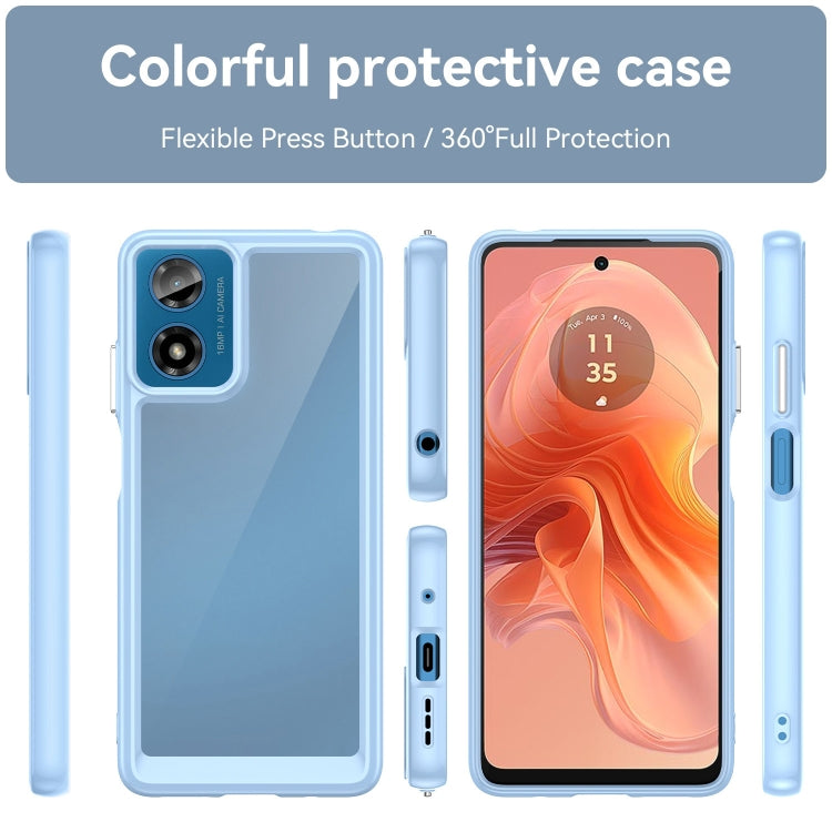 For Motorola Moto G04 Colorful Series Acrylic Hybrid TPU Phone Case(Blue) - free shipping - PMC TechLife - Order now!