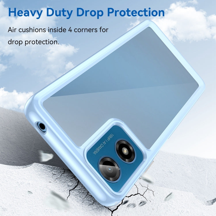 For Motorola Moto G04 Colorful Series Acrylic Hybrid TPU Phone Case(Blue)