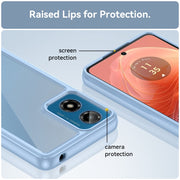 For Motorola Moto G04 Colorful Series Acrylic Hybrid TPU Phone Case(Blue)
