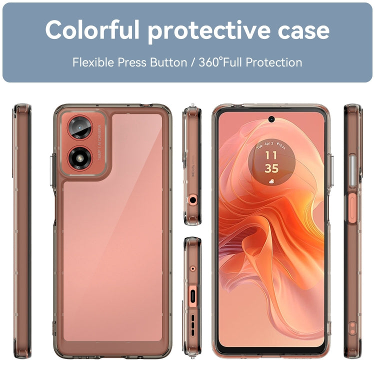 For Motorola Moto G04 Colorful Series Acrylic Hybrid TPU Phone Case(Transparent Grey) - Motorola Cases by PMC TechLife | Online Shopping South Africa | PMC TechLife | Buy Now Pay Later Mobicred