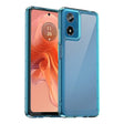 For Motorola Moto G04 Colorful Series Acrylic Hybrid TPU Phone Case(Transparent Blue) - Motorola Cases by PMC TechLife | Online Shopping South Africa | PMC TechLife | Buy Now Pay Later Mobicred