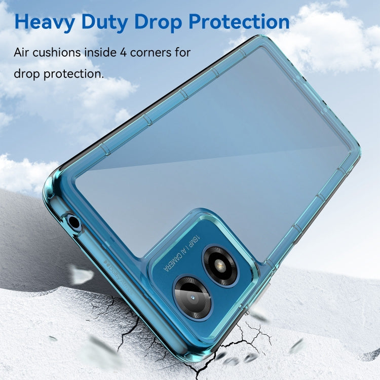 For Motorola Moto G04 Colorful Series Acrylic Hybrid TPU Phone Case(Transparent Blue)