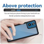 For Motorola Moto G24 Colorful Series Acrylic Hybrid TPU Phone Case(Black)