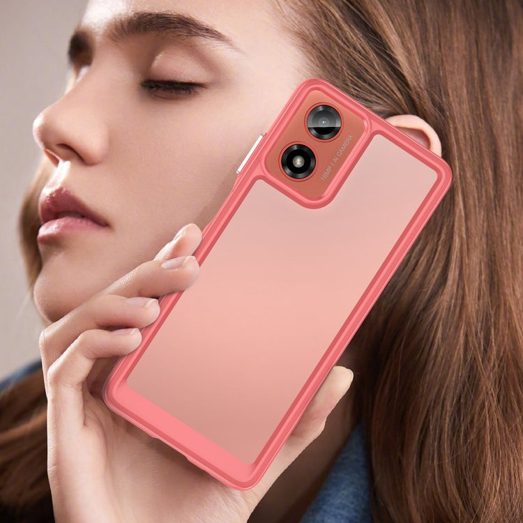 For Motorola Moto G24 Colorful Series Acrylic Hybrid TPU Phone Case(Red)