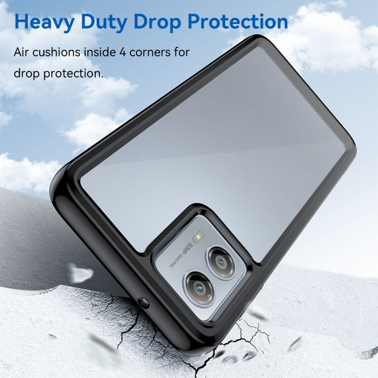 For Motorola Moto G53 5G Colorful Series Acrylic Hybrid TPU Phone Case(Black) - Motorola Cases by PMC TechLife | Online Shopping South Africa | PMC TechLife | Buy Now Pay Later Mobicred