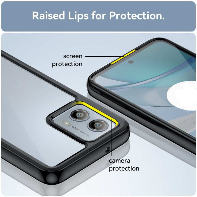 For Motorola Moto G53 5G Colorful Series Acrylic Hybrid TPU Phone Case(Black) - Motorola Cases by PMC TechLife | Online Shopping South Africa | PMC TechLife | Buy Now Pay Later Mobicred