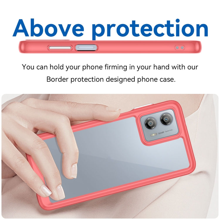 For Motorola Moto G53 5G Colorful Series Acrylic Hybrid TPU Phone Case(Red) - Motorola Cases by PMC TechLife | Online Shopping South Africa | PMC TechLife | Buy Now Pay Later Mobicred