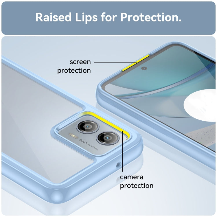 For Motorola Moto G53 5G Colorful Series Acrylic Hybrid TPU Phone Case(Blue) - Motorola Cases by PMC TechLife | Online Shopping South Africa | PMC TechLife | Buy Now Pay Later Mobicred