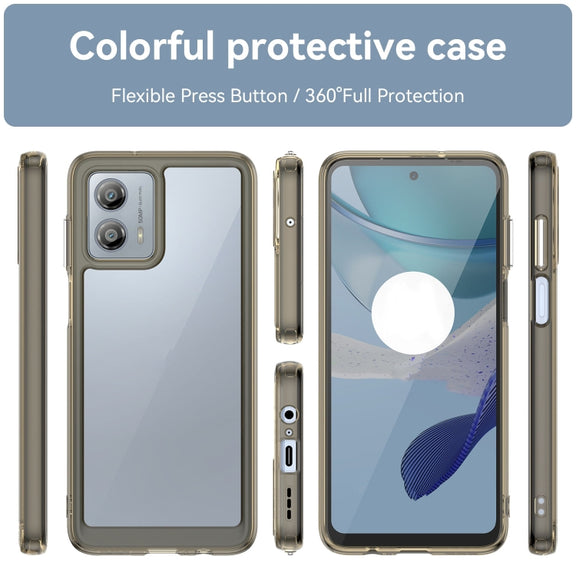 For Motorola Moto G53 5G Colorful Series Acrylic Hybrid TPU Phone Case(Transparent Grey)