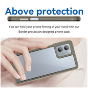 For Motorola Moto G53 5G Colorful Series Acrylic Hybrid TPU Phone Case(Transparent Grey)