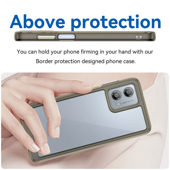 For Motorola Moto G53 5G Colorful Series Acrylic Hybrid TPU Phone Case(Transparent Grey)