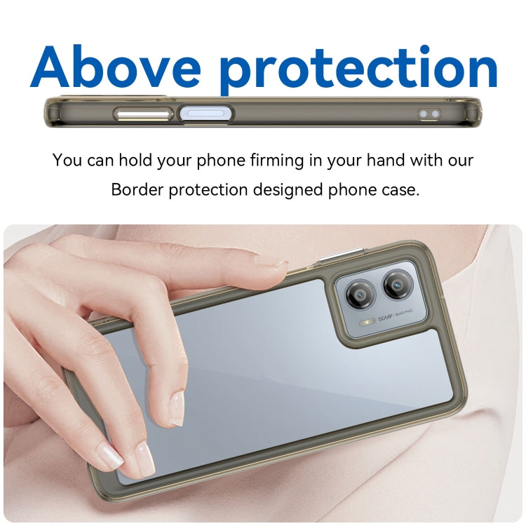 For Motorola Moto G53 5G Colorful Series Acrylic Hybrid TPU Phone Case(Transparent Grey)