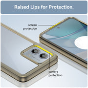 For Motorola Moto G53 5G Colorful Series Acrylic Hybrid TPU Phone Case(Transparent Grey)
