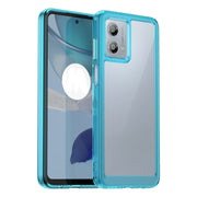 For Motorola Moto G53 5G Colorful Series Acrylic Hybrid TPU Phone Case(Transparent Blue)