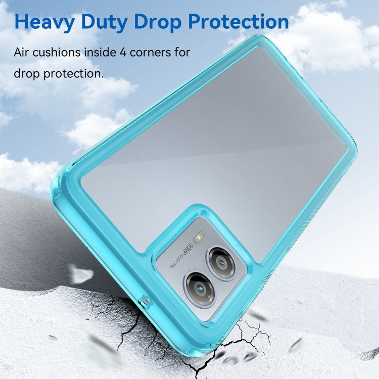 For Motorola Moto G53 5G Colorful Series Acrylic Hybrid TPU Phone Case(Transparent Blue)