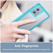 For Motorola Moto G53 5G Colorful Series Acrylic Hybrid TPU Phone Case(Transparent Blue)