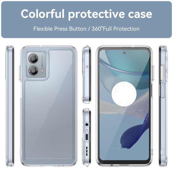 For Motorola Moto G53 5G Colorful Series Acrylic Hybrid TPU Phone Case(Transparent)