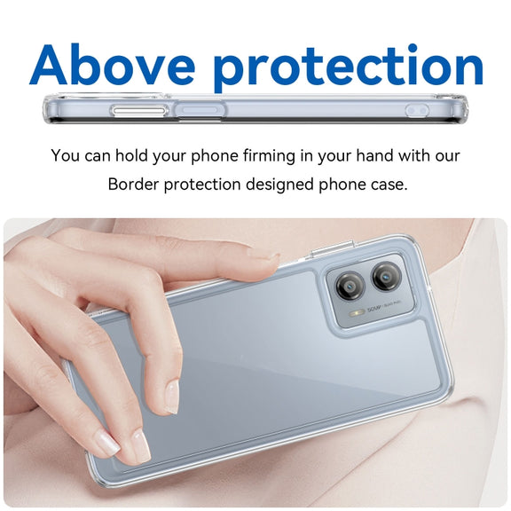 For Motorola Moto G53 5G Colorful Series Acrylic Hybrid TPU Phone Case(Transparent)