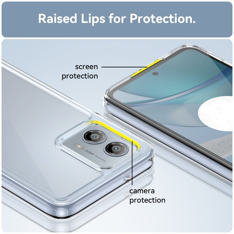 For Motorola Moto G53 5G Colorful Series Acrylic Hybrid TPU Phone Case(Transparent)