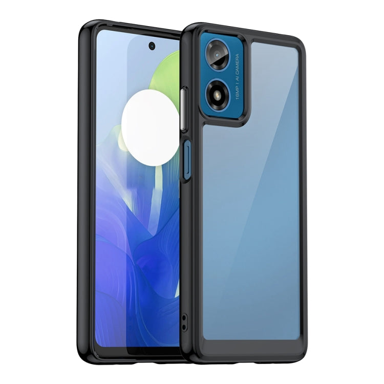 For Motorola Moto G24 Power Colorful Series Acrylic Hybrid TPU Phone Case(Black) - Motorola Cases by PMC TechLife | Online Shopping South Africa | PMC TechLife | Buy Now Pay Later Mobicred