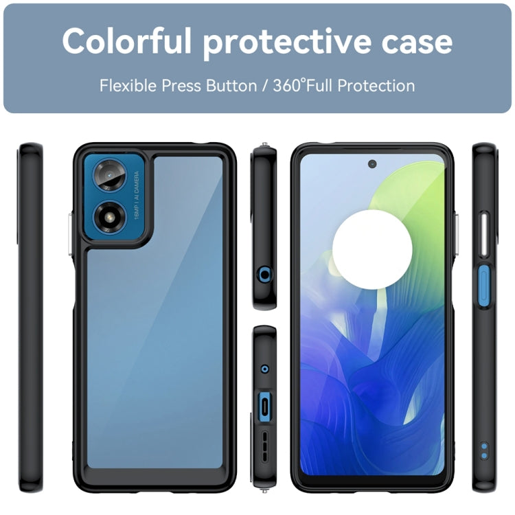 For Motorola Moto G24 Power Colorful Series Acrylic Hybrid TPU Phone Case(Black) - Motorola Cases by PMC TechLife | Online Shopping South Africa | PMC TechLife | Buy Now Pay Later Mobicred