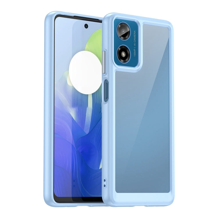 For Motorola Moto G24 Power Colorful Series Acrylic Hybrid TPU Phone Case(Blue) - Motorola Cases by PMC TechLife | Online Shopping South Africa | PMC TechLife | Buy Now Pay Later Mobicred