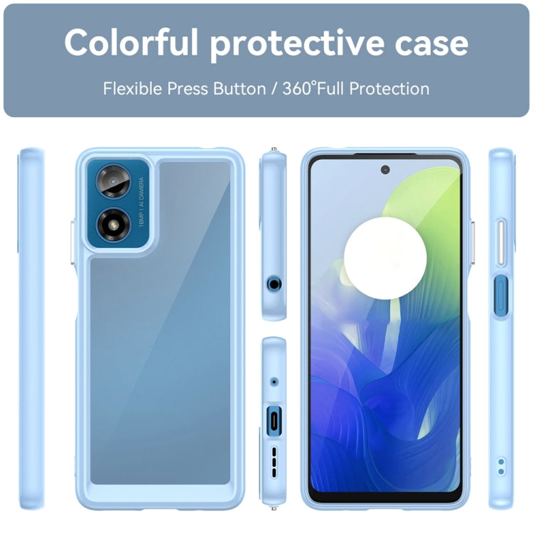 For Motorola Moto G24 Power Colorful Series Acrylic Hybrid TPU Phone Case(Blue) - Motorola Cases by PMC TechLife | Online Shopping South Africa | PMC TechLife | Buy Now Pay Later Mobicred