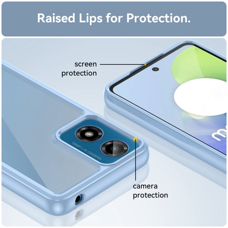 For Motorola Moto G24 Power Colorful Series Acrylic Hybrid TPU Phone Case(Blue) - Motorola Cases by PMC TechLife | Online Shopping South Africa | PMC TechLife | Buy Now Pay Later Mobicred