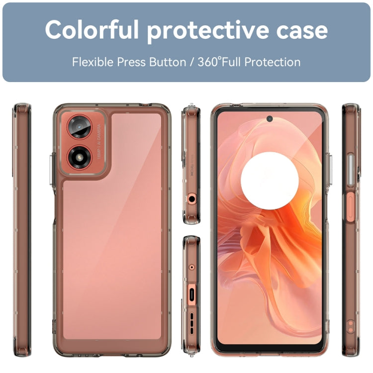 For Motorola Moto G24 Power Colorful Series Acrylic Hybrid TPU Phone Case(Transparent Grey)