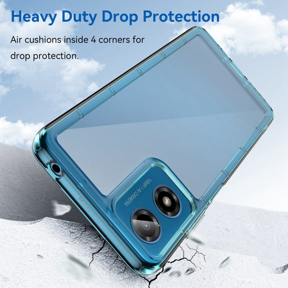 For Motorola Moto G24 Power Colorful Series Acrylic Hybrid TPU Phone Case(Transparent Blue)