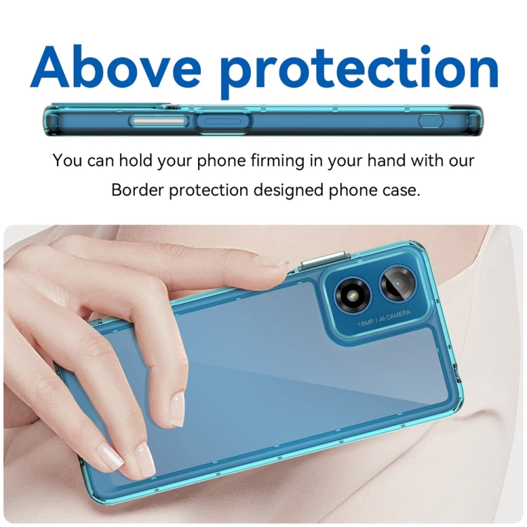 For Motorola Moto G24 Power Colorful Series Acrylic Hybrid TPU Phone Case(Transparent Blue)
